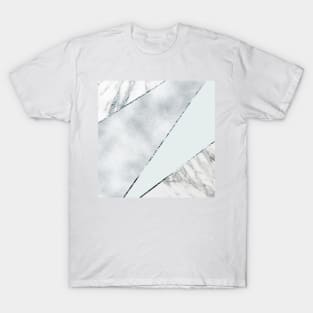 Sparkling ice silver with grey marble T-Shirt